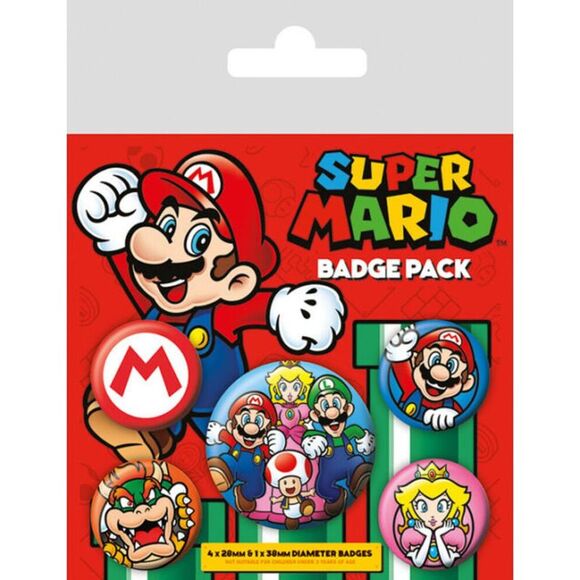 Super Mario Button Set (Pack of 5) / Multicolored - Picture 1 of 3